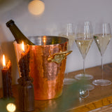Mauviel M'30 Copper Hammered Champagne Bucket Bronze Handles