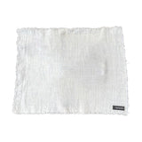 AquaVireo Fringed Coarse Linen Placemats / Pack of 4 / White