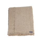 AquaVireo Fringed Linen Tablecloth / Natural
