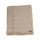 AquaVireo Fringed Linen Tablecloth / Natural