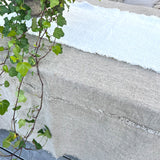 AquaVireo Fringed Linen Tablecloth / Natural