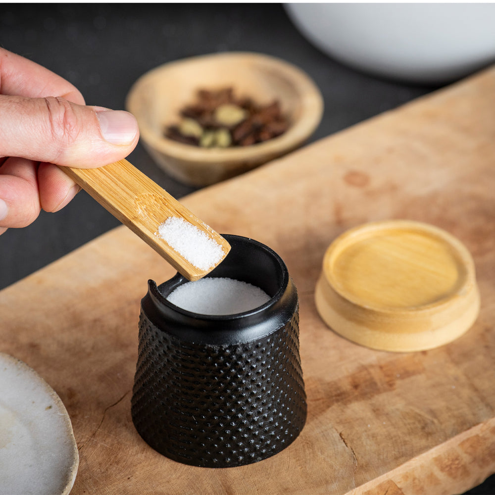 Peugeot Bali Fonte Cast Iron Salt Cellar / Black