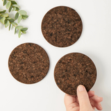Smoked Cork Coasters 10cm / Set of 4