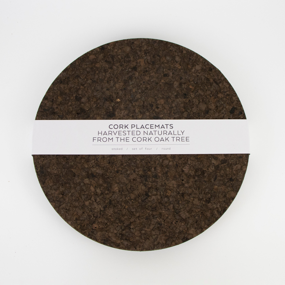 Smoked Cork Round Placemat 25cm / Set of 4