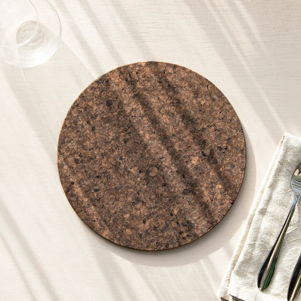 Smoked Cork Round Placemat 25cm / Set of 4