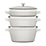 Staub Stackable 3 Piece Pot Set / White Truffle