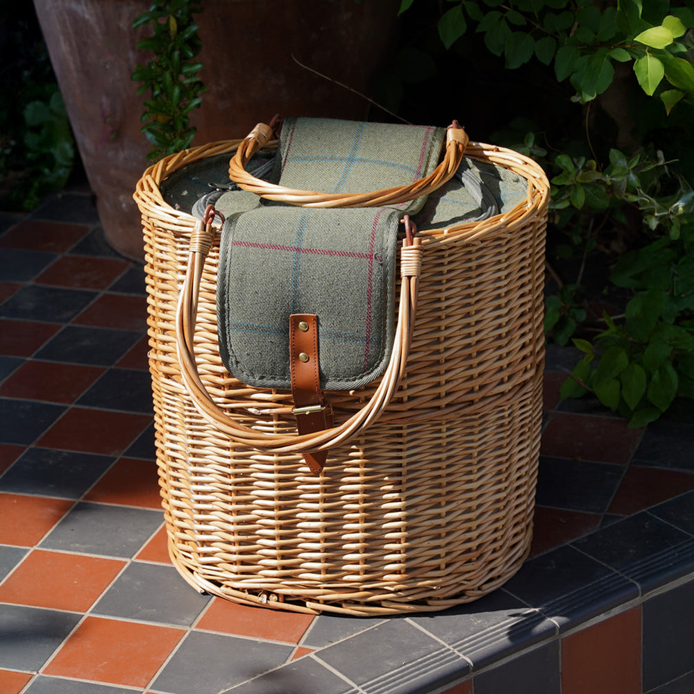 Willow Green Tweed Chiller Hamper Basket