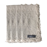 AquaVireo Fringed Linen Napkins / Pack of 4 / 47x47cm / Natural