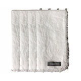 AquaVireo Fringed Linen Napkins / Pack of 4 / 47x47cm / White