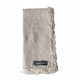 AquaVireo Fringed Linen Napkins / Pack of 4 / 47x47cm / Natural