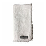 AquaVireo Fringed Linen Napkins / Pack of 4 / 47x47cm / White