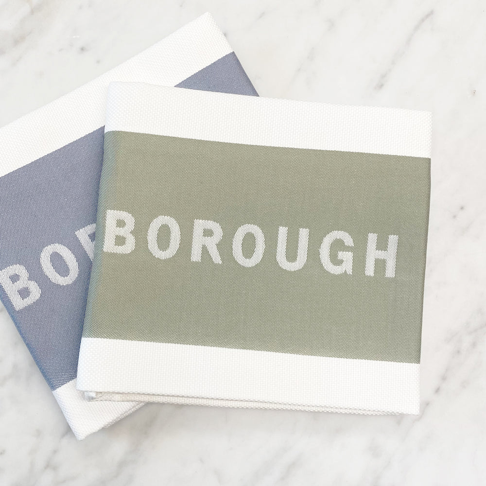 Borough Kitchen French Jacquard Tea Towel / Pack of 3 / Sage