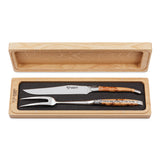 Laguiole en Aubrac Carving Knife and Fork Set / Juniper