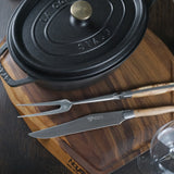 Laguiole en Aubrac Carving Knife and Fork Set / Juniper