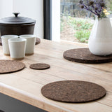Smoked Cork Round Placemat 25cm / Set of 4