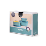 Mepal Cirqula Rectangular Stacking Bowls with Lids (750ml to 3L) / Set of 3 / Black