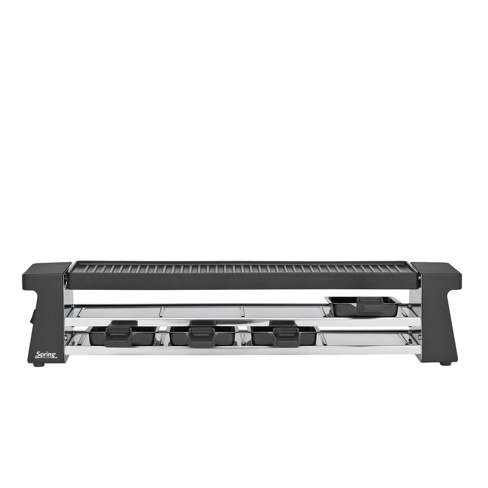 Spring Compact Raclette Grill with Cast Aluminium Plate / Black