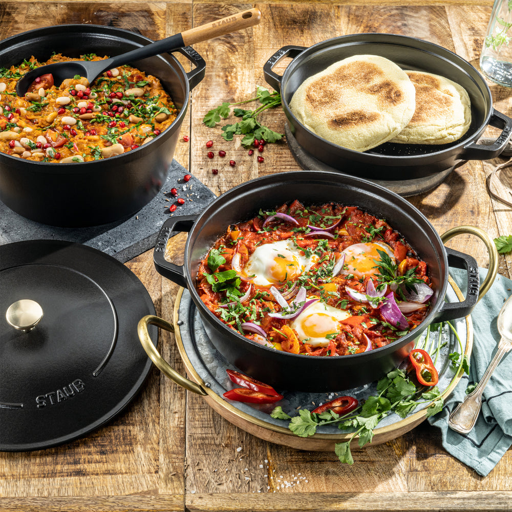 Staub Stackable 3 Piece Pot Set / Black